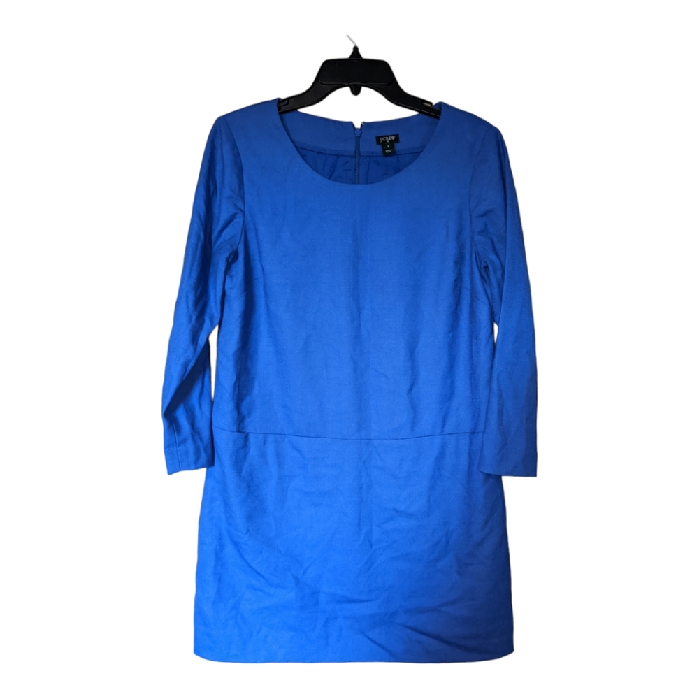 J.Crew Blue Shift Dress Wool Size 6